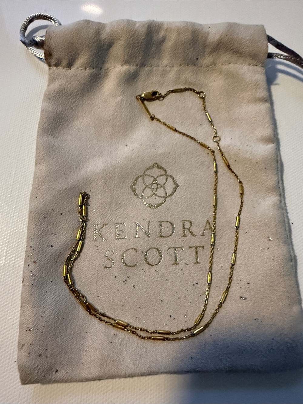 Kendra Scott 18k gold vermeil over sterling silver 925 station chain necklace